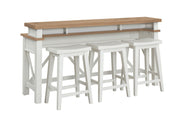 Americana Modern - Everywhere Console With 3 Stools - Cotton - JaxCo Furniture