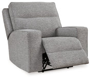 Biscoe - Pewter - Power Recliner /Adj Headrest - JaxCo Furniture