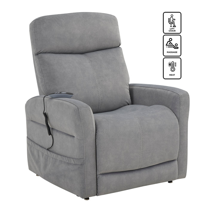 Danville - Power Lift Chair With Heating And Massage - Gray - JaxCo Furniture