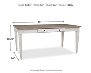 Skempton - White - RECT DRM Table w/Storage - JaxCo Furniture