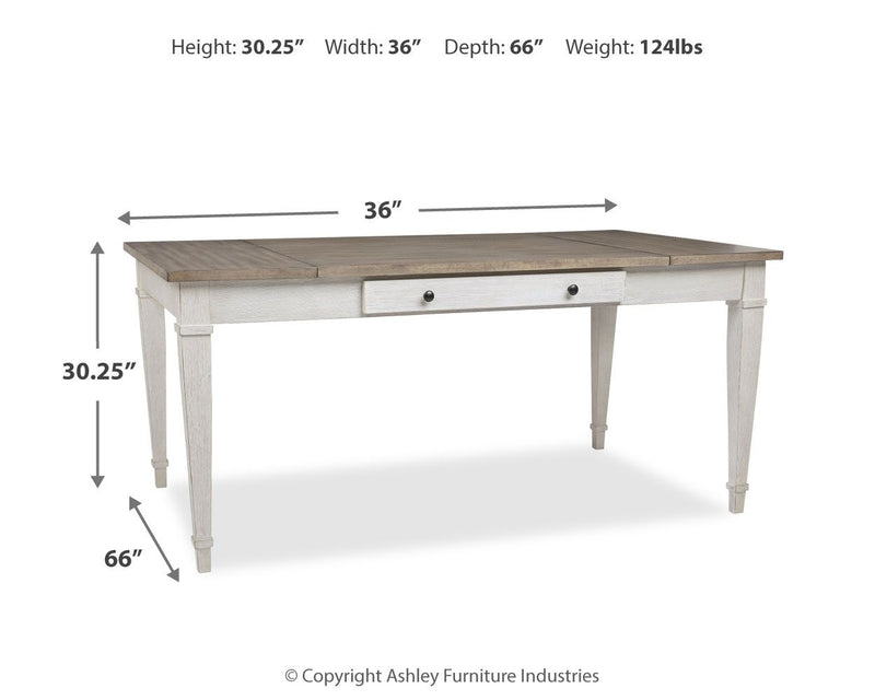Skempton - White - RECT DRM Table w/Storage - JaxCo Furniture