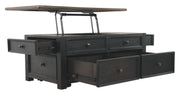 Tyler - Grayish Brown / Black - Lift Top Cocktail Table - JaxCo Furniture