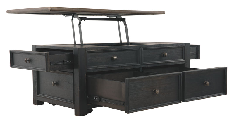 Tyler - Grayish Brown / Black - Lift Top Cocktail Table - JaxCo Furniture