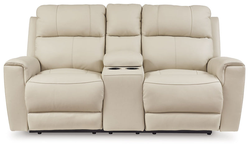 Dahlmoore - Almond - Dbl Power Reclining Loveseat With Console - JaxCo Furniture