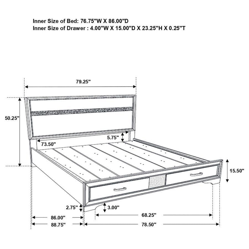 Miranda - Storage Wood Panel Bed - JaxCo Furniture