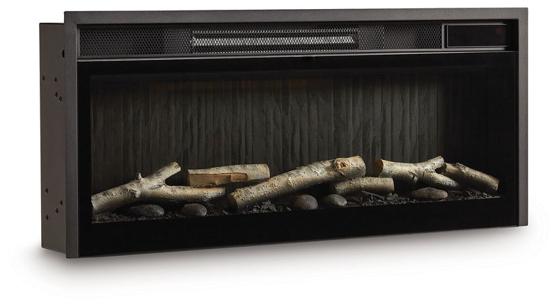 Entertainment Accessories - Black - Fireplace Insert With Faux Birch Log Set - JaxCo Furniture