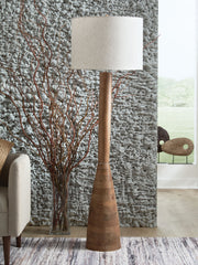 Ailsa - Natural Brown - Wood Floor Lamp - JaxCo Furniture