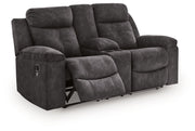 Brysonview - Double Reclining Loveseat With Console - Charcoal - JaxCo Furniture