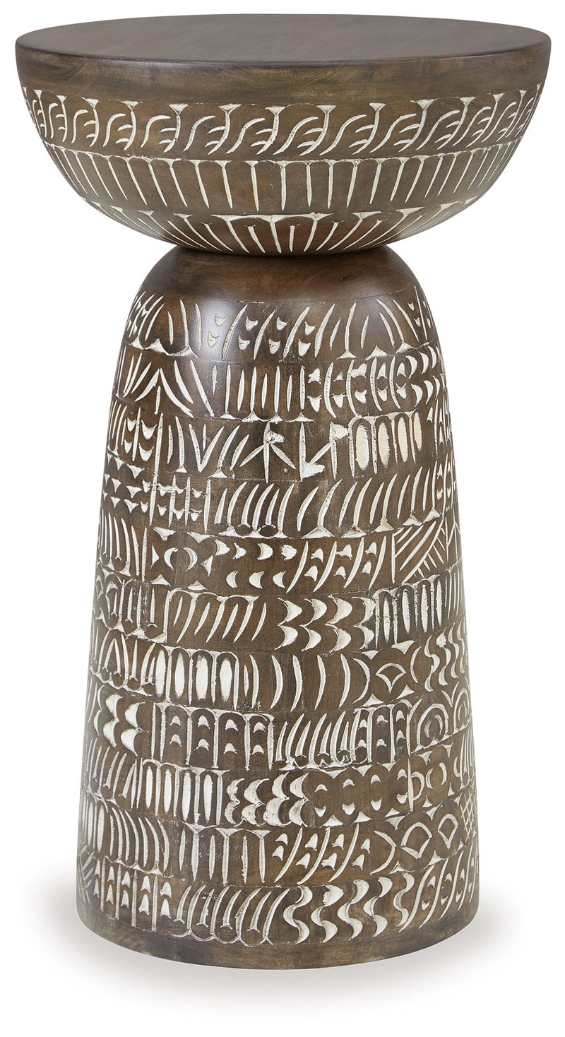 Hadcher - Cream / Brown - Accent Table - JaxCo Furniture