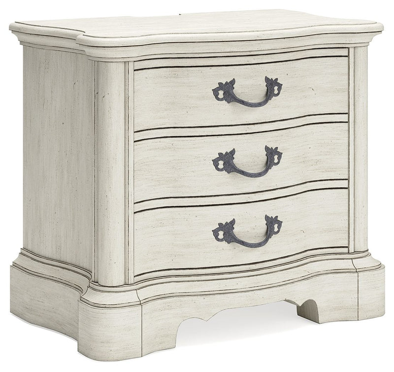 Arlendyne - Antique White - Three Drawer Night Stand - JaxCo Furniture