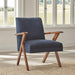 Cheryl - Upholstered Wood Arm Accent Chair - Dark Blue - JaxCo Furniture