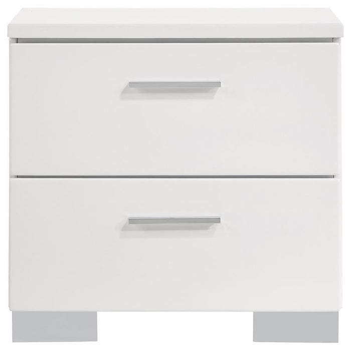 Felicity - 2-Drawer Nightstand - White High Gloss - JaxCo Furniture