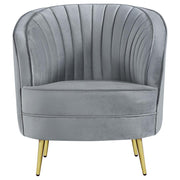 Sophia - Upholstered Channel Tufted Barrel Accent Chair - JaxCo Furniture