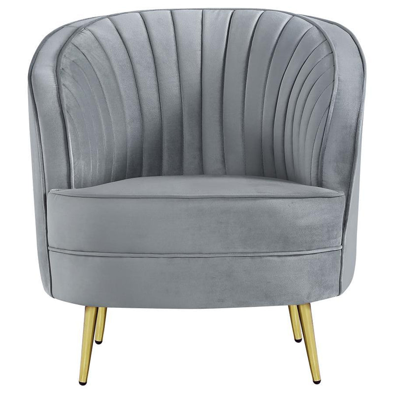 Sophia - Upholstered Channel Tufted Barrel Accent Chair - JaxCo Furniture