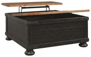Valebeck - Black / Brown - Lift Top Cocktail Table - JaxCo Furniture