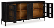 Vallisburg - Black / Natural - Accent Cabinet - JaxCo Furniture