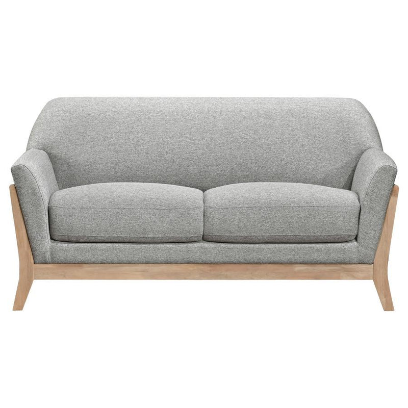 Vaughn - Fabric Upholstered Flared Arm Loveseat - Gray - JaxCo Furniture