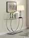 Danville - U-Shaped Glass Top Entryway Console Table - Chrome - JaxCo Furniture