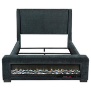 Preston - Upholstered Audio Flame Visualizer Bed - JaxCo Furniture