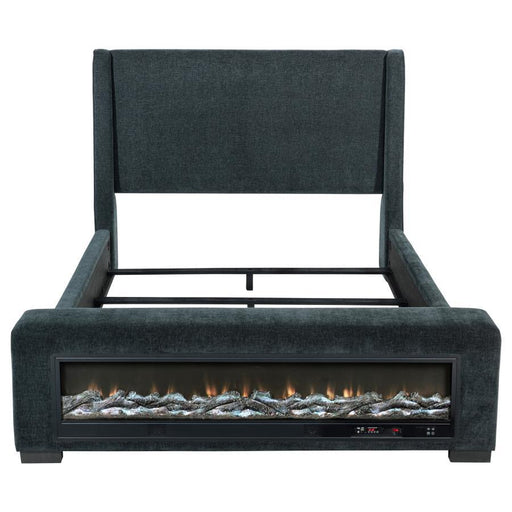 Preston - Upholstered Audio Flame Visualizer Bed - JaxCo Furniture