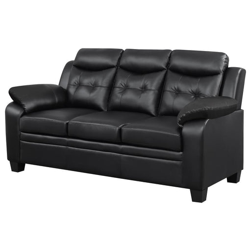 Finley - Upholstered Padded Arm Tufted Sofa - Black - JaxCo Furniture