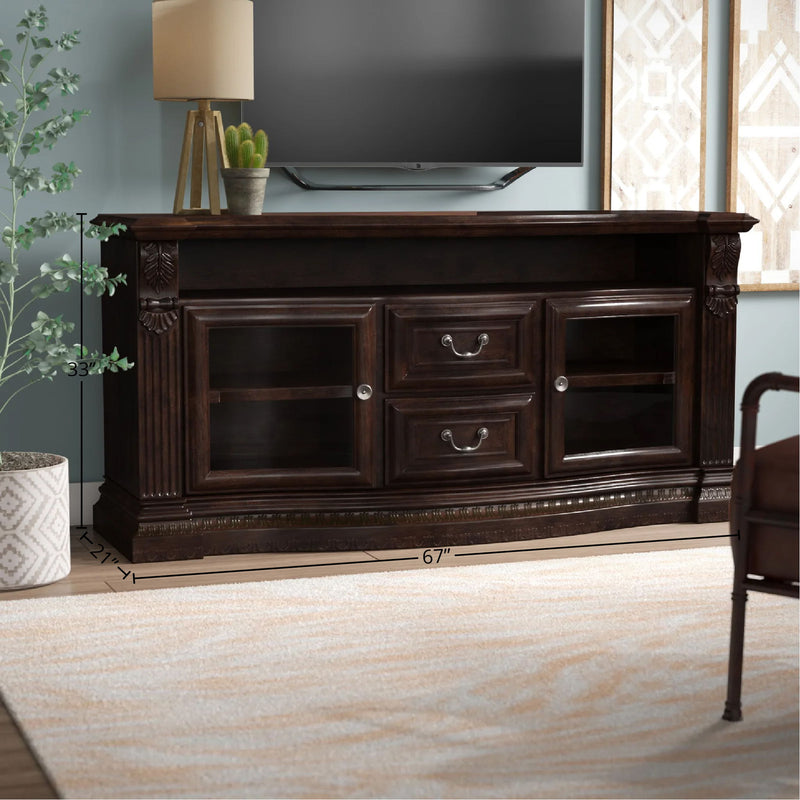Bella - TV Console With Power Center - Vintage Sienna - JaxCo Furniture