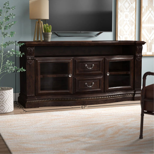 Bella - TV Console With Power Center - Vintage Sienna - JaxCo Furniture