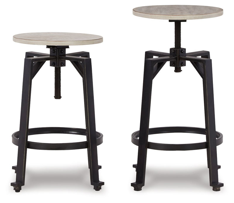 Karisslyn - Whitewash / Black - Swivel Stool (Set of 2) - JaxCo Furniture