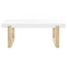 Pala - Rectangular Coffee Table - White High Gloss And Natural - JaxCo Furniture