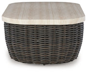 Kimora - Beige / Dark Brown - Rectangular Cocktail Table - JaxCo Furniture