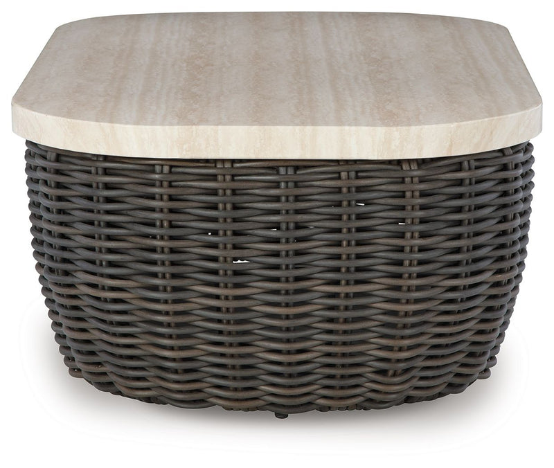 Kimora - Beige / Dark Brown - Rectangular Cocktail Table - JaxCo Furniture