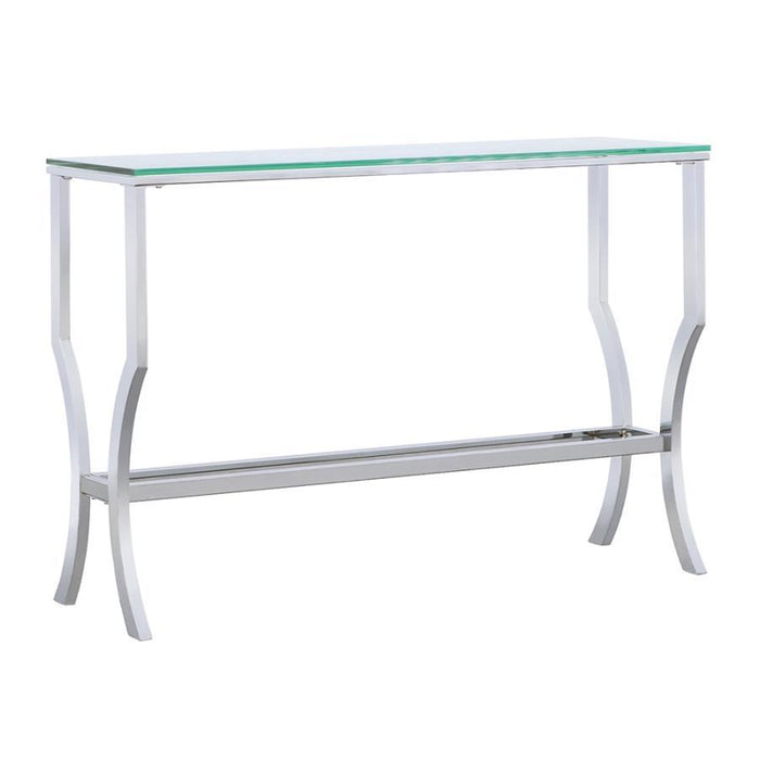 Saide - Rectangular Glass Top Entryway Console Table - Chrome - JaxCo Furniture