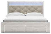 Altyra - White - King Upholstered Storage Bed - JaxCo Furniture