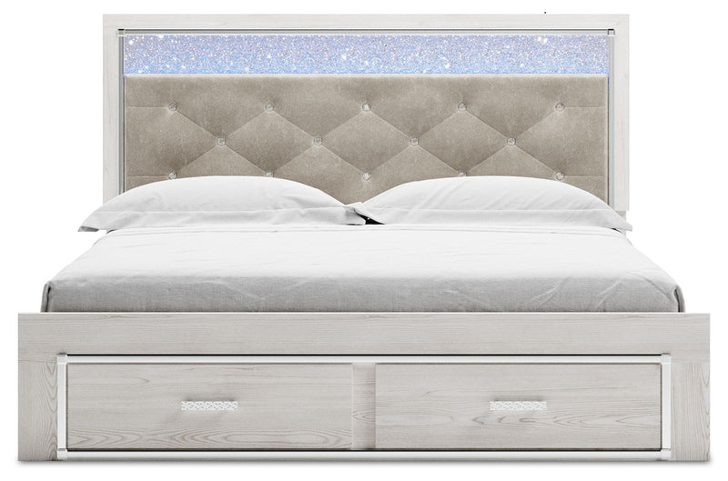 Altyra - White - King Upholstered Storage Bed - JaxCo Furniture