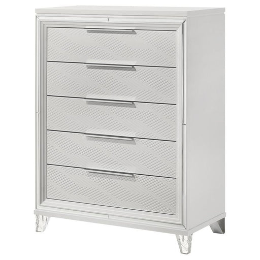 Marmore - 5-Drawer Bedroom Chest Of Drawers - White - JaxCo Furniture