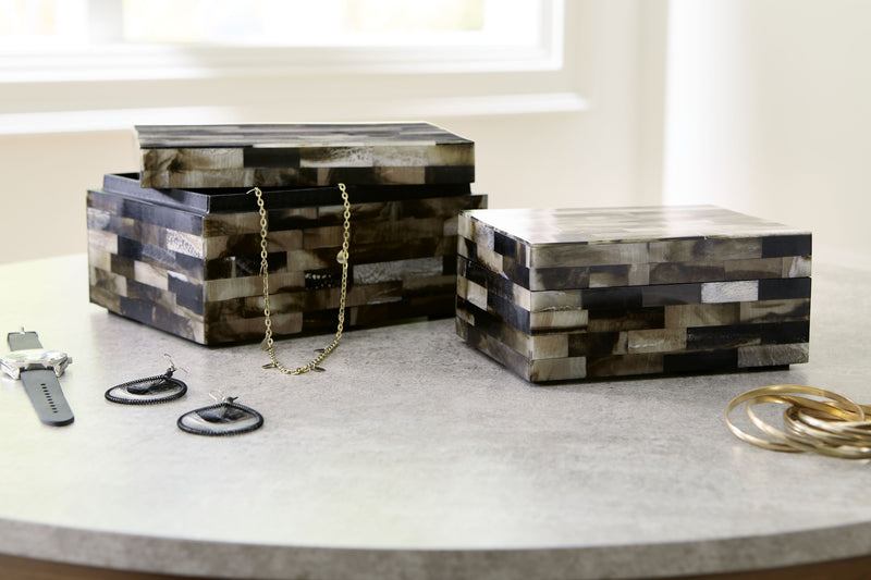 Ellford - Black / Brown / Cream - Box Set (Set of 2) - JaxCo Furniture