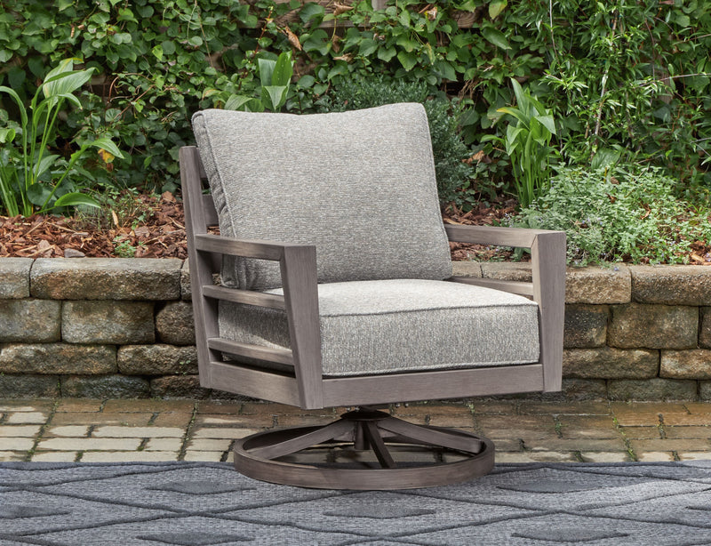 Hillside Barn - Gray / Brown - Swivel Lounge W/ Cushion - JaxCo Furniture