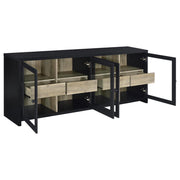 Denison - 79" 4-Door TV Stand Media Console - Black - JaxCo Furniture