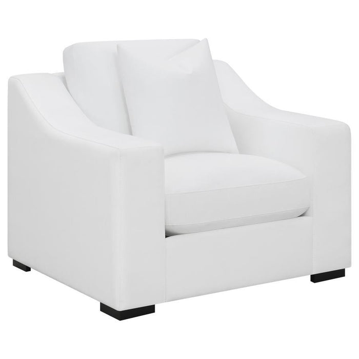 Ashlyn - Upholstered Sloped Arm Accent Chair - White - JaxCo Furniture