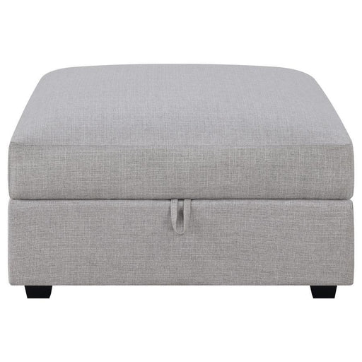 Cambria - Square Upholstered Storage Ottoman - Gray - JaxCo Furniture