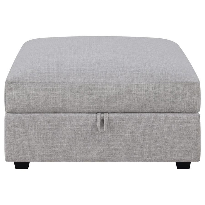 Cambria - Square Upholstered Storage Ottoman - Gray - JaxCo Furniture