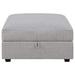 Cambria - Square Upholstered Storage Ottoman - Gray - JaxCo Furniture