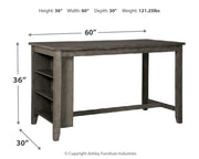 Caitbrook - Gray - Rectangular Dining Room Counter Table - JaxCo Furniture