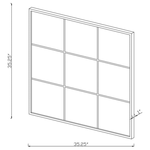 Quetzal - Square Window Pane Wall Mirror - Black - JaxCo Furniture