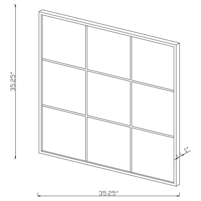 Quetzal - Square Window Pane Wall Mirror - Black - JaxCo Furniture