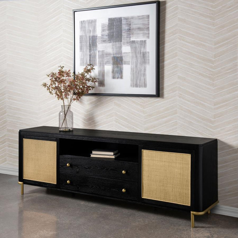 Arini - Rattan Cane 2-Door TV Stand Media Console - JaxCo Furniture