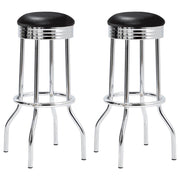 Retro - Upholstered Metal Swivel Bar Stool (Set of 2) - JaxCo Furniture