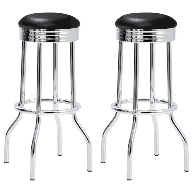 Retro - Upholstered Metal Swivel Bar Stool (Set of 2) - JaxCo Furniture