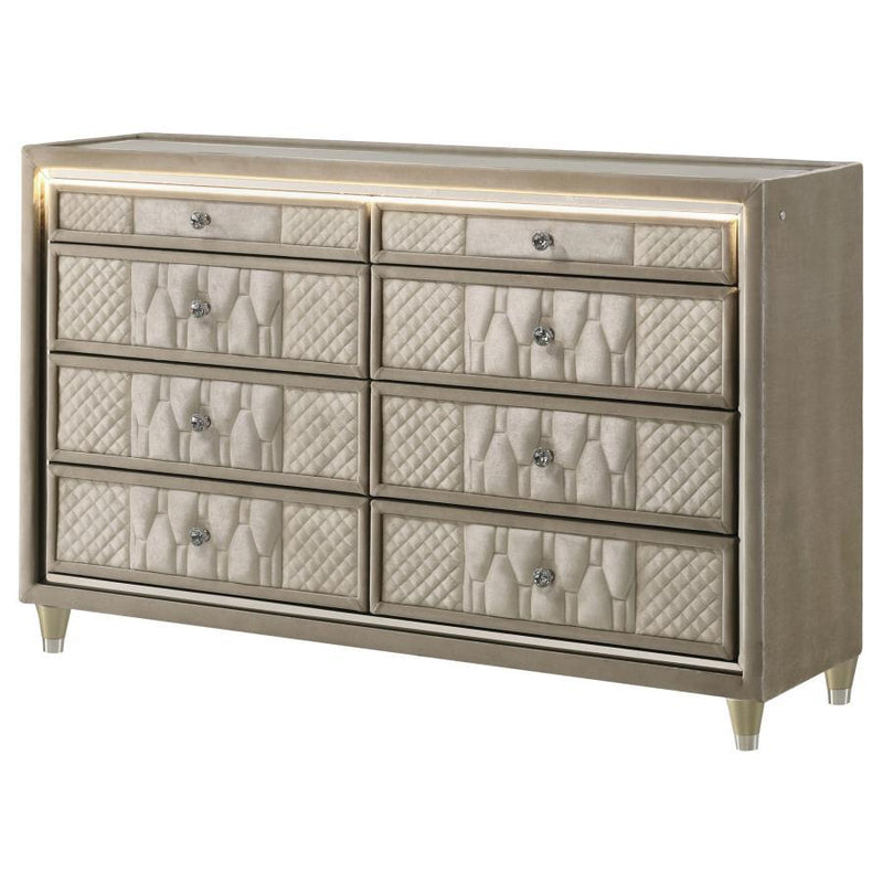 Lorient - 8-Drawer LED Bedroom Dresser Cabinet - JaxCo Furniture