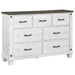 Lilith - 7-Drawer Dresser - Distressed White - JaxCo Furniture